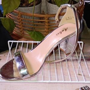 Elegant Silver Ankle Strap Heels